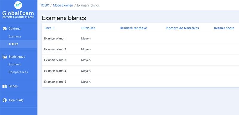 examens blancs global exam avis