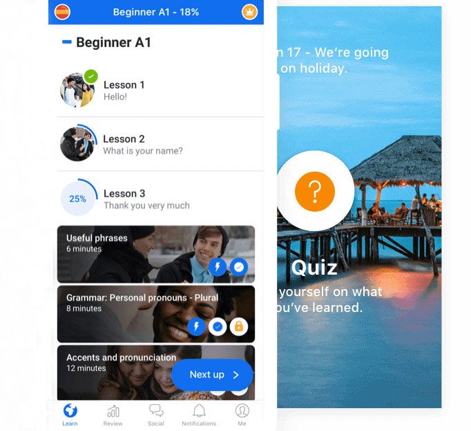 interface application busuu avis