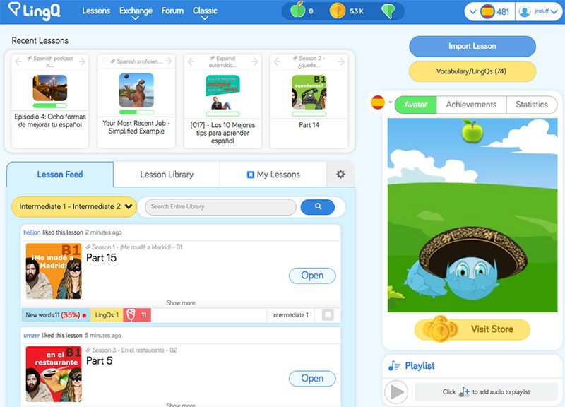 interface lingq presentation avis